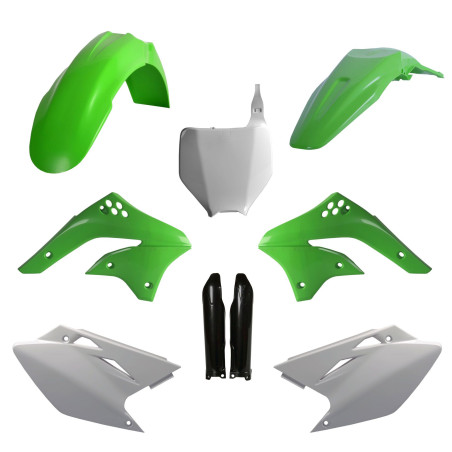 POLISPORT KOMPLET PLASTIKÓW KAWASAKI KX 450F '06-'08 Z TABLICĄ I OSŁONAMI AMORTYZATORÓW KOLOR ZIELONY