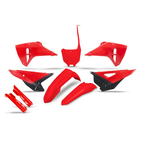 UFO 2026/03 KOMPLET PLASTIKÓW Z OSŁONAMI AMORTYZATORÓW HONDA CRF 250 / 450 RX '25-'26 KOLOR OEM CZERWONY / CZARNY