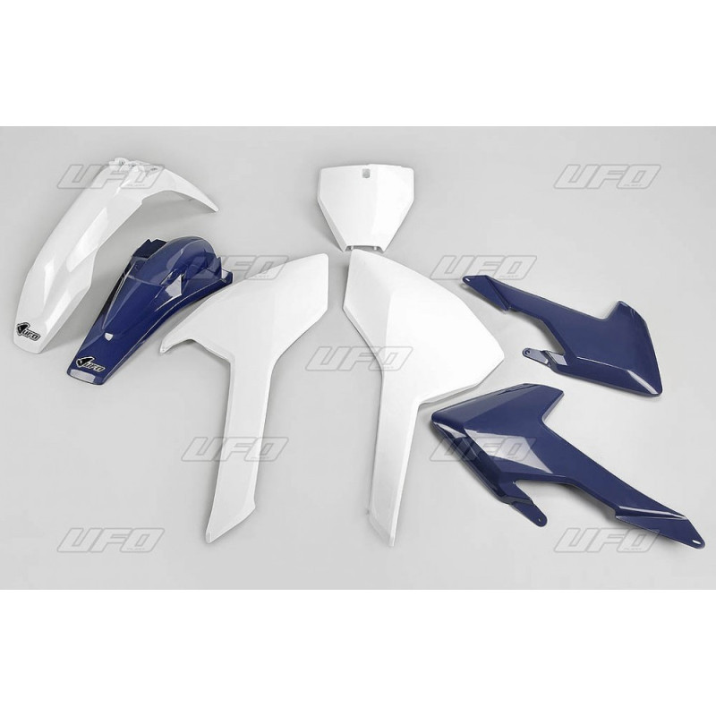 UFO KOMPLET PLASTIKÓW HUSQVARNA TC/FC 125/250/300/350/450 '16-'18 KOLOR '16 (BIAŁY/NIEBIESKI) (HU616E999)