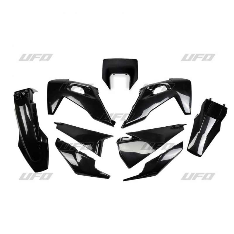 UFO KOMPLET PLASTIKÓW HUSQVARNA TE 150 / 250 / 300 '20-'23 KOLOR CZARNY (HU623E001)
