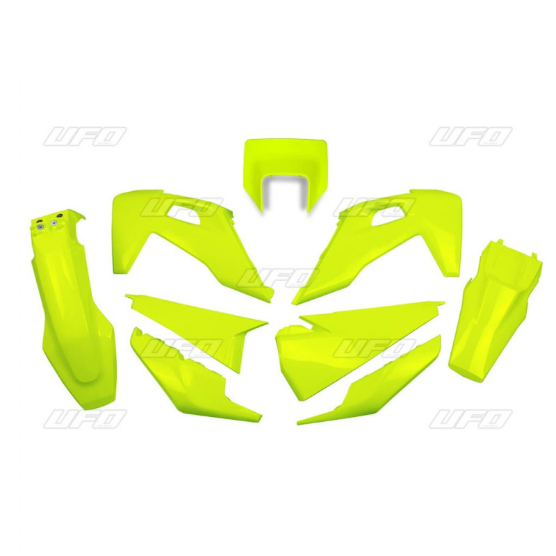 UFO KOMPLET PLASTIKÓW HUSQVARNA TE 150 / 250 / 300 '20-'23 KOLOR ŻÓŁTY FLUO (HU623DFLU)