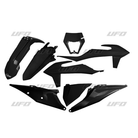 UFO KOMPLET PLASTIKÓW KTM EXC 125 '20-'21, EXC 250 / 300 TPI '20-'23 KOLOR CZARNY (KT527E001)