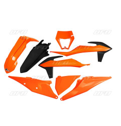 UFO KOMPLET PLASTIKÓW KTM EXC 125 '20-'21, EXC 250 / 300 TPI '20-'23 KOLOR '20 (POMRAŃCZOWY/CZARNY) (KT527E999)
