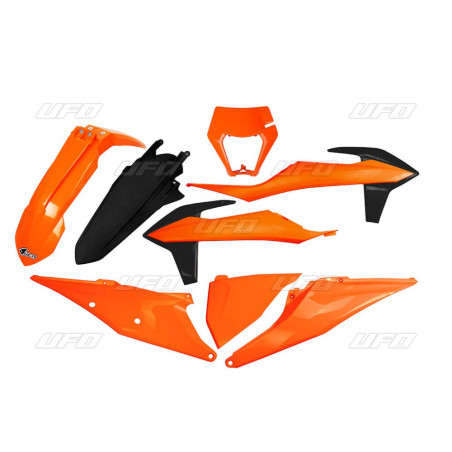 UFO KOMPLET PLASTIKÓW KTM EXC 125 '20-'21, EXC 250 / 300 TPI '20-'23 KOLOR '20 (POMRAŃCZOWY/CZARNY) (KT527E999)