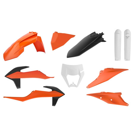 POLISPORT KOMPLET PLASTIKÓW KTM EXC/EXC-F TPI '20-'23 KOLOR POMARAŃCZOWY CZARNY