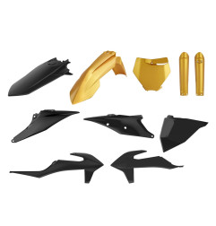POLISPORT KOMPLET PLASTIKÓW KTM SX/SX-F '19-'22 KOLOR ZŁOTY CZARNY (GOLD METAL FLOW COMPLETE KIT)