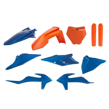 POLISPORT KOMPLET PLASTIKÓW KTM SX/SX-F '19-'22 KOLOR NIEBIESKI POMARAŃCZOWY ( BLUE METAL FLOW COMPLETE KIT)
