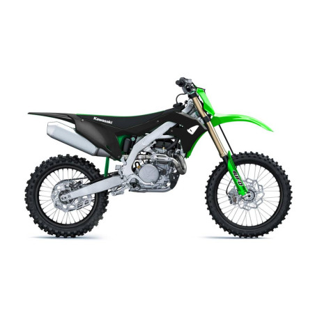 UFO KOMPLET PLASTIKÓW KAWASAKI KXF 250 '21 KOLOR CZARNY / ZIELONY ( W ZESTAWIE OSŁONY TELESKOPÓW ORAZ NAKLEJKI )