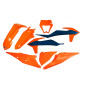 UFO KOMPLET PLASTIKÓW KTM EXC 125 '20-'21, EXC 250 / 300 TPI '20-'23 KOLOR '22 (POMARAŃCZOWY/NIEBIESKI)