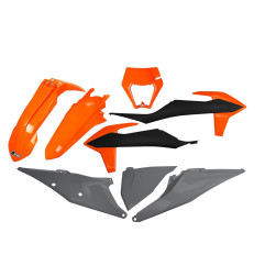 UFO KOMPLET PLASTIKÓW KTM EXC 125 '20-'21, EXC 250 / 300 TPI '20-'23 KOLOR '21 (POMARAŃCZOWY/CZARNY/SZARY)
