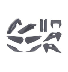 POLISPORT KOMPLET PLASTIKÓW HUSQVARNA TE/FE TPI '20-'23 Z OSŁONĄ LAMPY I OSŁONAMI AMORTYZATORÓW KOLOR SZARY (N-GREY)
