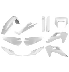 POLISPORT KOMPLET PLASTIKÓW HUSQVARNA TE/FE TPI '20-'23 Z OSŁONĄ LAMPY I OSŁONAMI AMORTYZATORÓW KOLOR BIAŁY #919234
