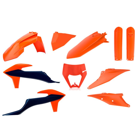 POLISPORT KOMPLET PLASTIKÓW KTM EXC/EXC-F TPI '20-'23 KOLOR POMARAŃCZOWY NIEBIESKI