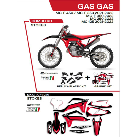 UFO KOMPLET PLASTIKÓW Z NAKLEJKAMI GAS GAS MC 125 '21-'22; MC 250 '22 KOLOR CZARNY - WYPRZEDAŻ #938711