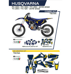 UFO KOMPLET PLASTIKÓW Z NAKLEJKAMI HUSQVARNA TC 125/250 '19-'22 KOLOR NIEBIESKI - WYPRZEDAŻ