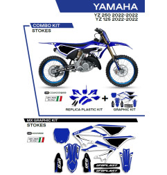 UFO KOMPLET PLASTIKÓW Z NAKLEJKAMI YAMAHA YZ 125/250 '22-'26, STOKES KOLOR (NIEBIESKI/CZARNY/BIAŁY) - WYPRZEDAŻ
