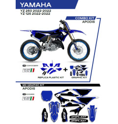 UFO KOMPLET PLASTIKÓW Z NAKLEJKAMI YAMAHA YZ 125/250 '22-'26, APODIS KOLOR (BIAŁY/NIEBIESKI) - WYPRZEDAŻ