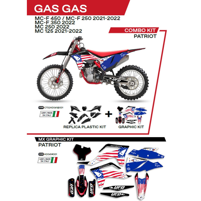 UFO KOMPLET PLASTIKÓW Z NAKLEJKAMI GAS GAS MC 125 '21-'22; MC 250 '22 KOLOR CZARNY - WYPRZEDAŻ #938772