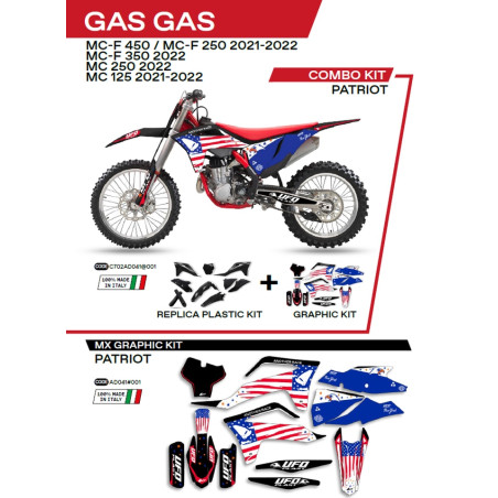 UFO KOMPLET PLASTIKÓW Z NAKLEJKAMI GAS GAS MC 125 '21-'22; MC 250 '22 KOLOR CZARNY - WYPRZEDAŻ #938772