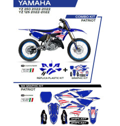 UFO KOMPLET PLASTIKÓW Z NAKLEJKAMI YAMAHA YZ 125/250 '22 PATRIOT KOLOR (BIAŁY/NIEBIESKI) - WYPRZEDAŻ