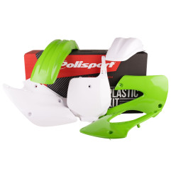 POLISPORT KOMPLET PLASTIKÓW KAWASAKI KX 85 '99-'13 KOLOR ZIELONO BIAŁY #941556