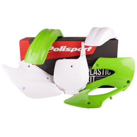 POLISPORT KOMPLET PLASTIKÓW KAWASAKI KX 85 '99-'13 KOLOR ZIELONO BIAŁY #941556