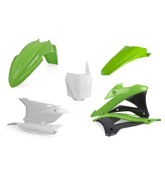 POLISPORT KOMPLET PLASTIKÓW KAWASAKI KX 85 '14-'21; KX 100 '14-'21 KOLOR ZIELONO BIAŁY #941557