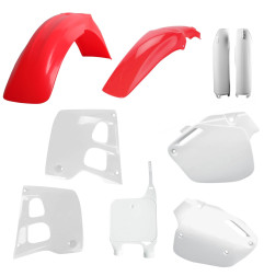 POLISPORT KOMPLET PLASTIKÓW HONDA CR 125 '91-'92; CR 250 '90-'91 Z TABLICĄ I OSŁONAMI AMORTYZATORÓW KOLOR CZERWONY/BIAŁY
