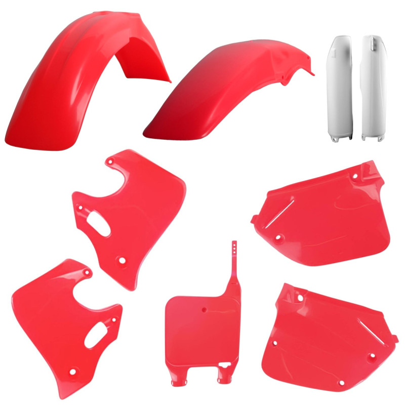 POLISPORT KOMPLET PLASTIKÓW HONDA CR 125 '93-'94; CR 250 '92-'94 Z TABLICĄ I OSŁONAMI AMORTYZATORÓW KOLOR CZERWONY