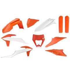 POLISPORT KOMPLET PLASTIKÓW KTM EXC/EXC-F TPI '20-'23 Z OSŁONĄ LAMPY I OSŁONAMI AMORTYZATORÓW KOLOR POMARAŃCZOWO BIAŁY