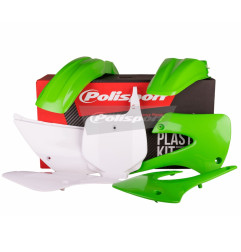 POLISPORT KOMPLET PLASTIKÓW KAWASAKI KX 85 '99-'13 KOLOR ZIELONO BIAŁY #958566