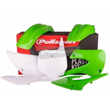 POLISPORT KOMPLET PLASTIKÓW KAWASAKI KX 85 '99-'13 KOLOR ZIELONO BIAŁY #958566