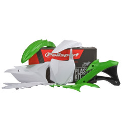 POLISPORT KOMPLET PLASTIKÓW KAWASAKI KX 85 '14-'21; KX 100 '14-'21 KOLOR ZIELONO BIAŁY #958567
