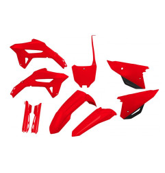 UFO KOMPLET PLASTIKÓW Z OSŁONAMI AMORTYZATORÓW HONDA CRF 250 R '22-'24, CRF 450 R '21-'24 KOLOR OEM CZERWONY