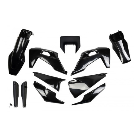 UFO KOMPLET PLASTIKÓW HUSQVARNA TX / TE 125 / 150 / 250 / 300 '20-'22, FE 250 / 350 / 450 / 501 '20-'23 KOLOR CZARNY
