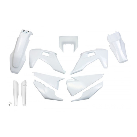 UFO KOMPLET PLASTIKÓW HUSQVARNA TX / TE 125 / 150 / 250 / 300 '20-'22, FE 250 / 350 / 450 / 501 '20-'23 KOLOR BIAŁY