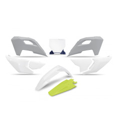 UFO KOMPLET PLASTIKÓW HUSQVARNA TC 125 / 250 '23-'24, FC 250 / 350 / 450 '23-'24 KOLOR BIAŁY ŻÓŁTY