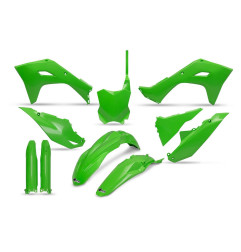 UFO KOMPLET PLASTIKÓW Z OSŁONAMI AMORTYZATORÓW KAWASAKI KXF 250 '25, KXF 450 '24-'26, KX 450X '24-'26 KOLOR OEM ZIELONY