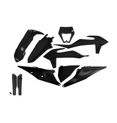 UFO KOMPLET PLASTIKÓW KTM EXC 125 '20-'21, EXC 250 / 300 TPI '20-'23, EXC-F 250 / 350 / 450 / 500 '20-'23 KOLOR CZARNY