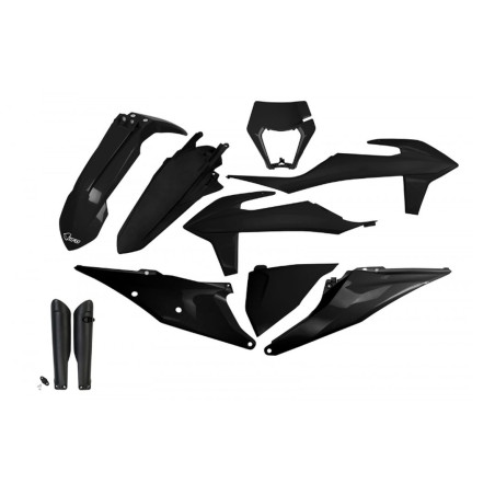 UFO KOMPLET PLASTIKÓW KTM EXC 125 '20-'21, EXC 250 / 300 TPI '20-'23, EXC-F 250 / 350 / 450 / 500 '20-'23 KOLOR CZARNY