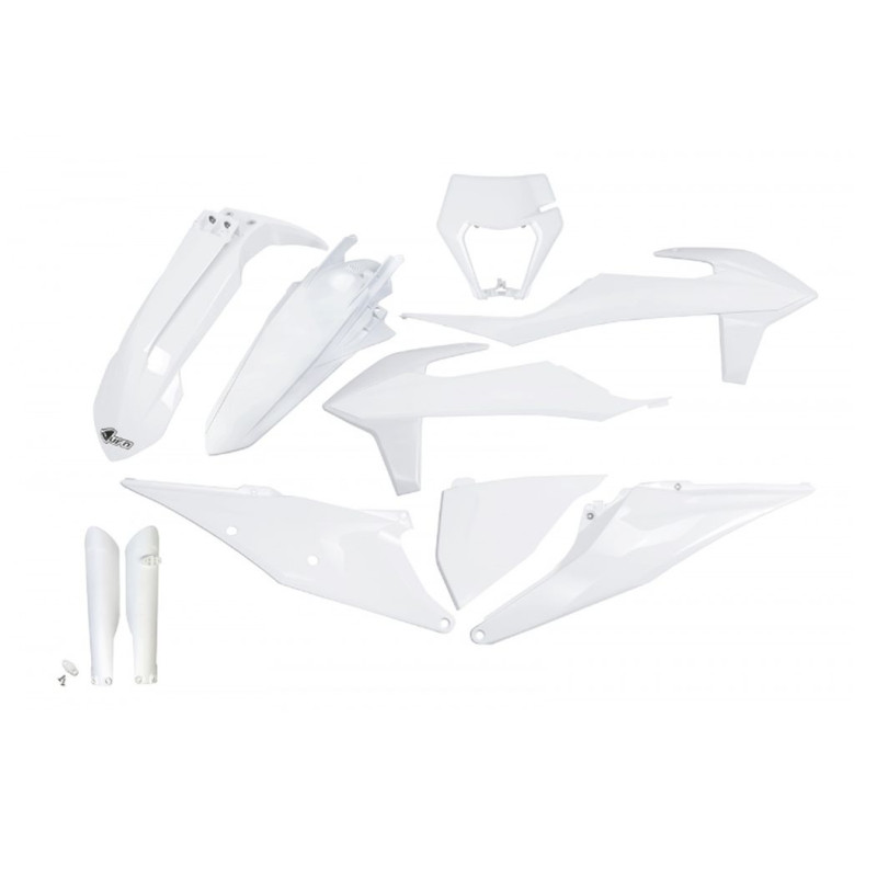 UFO KOMPLET PLASTIKÓW KTM EXC 125 '20-'21, EXC 250 / 300 TPI '20-'23, EXC-F 250 / 350 / 450 / 500 '20-'23 KOLOR BIAŁY