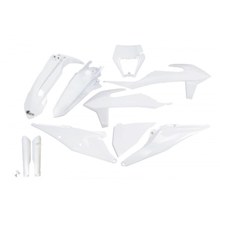 UFO KOMPLET PLASTIKÓW KTM EXC 125 '20-'21, EXC 250 / 300 TPI '20-'23, EXC-F 250 / 350 / 450 / 500 '20-'23 KOLOR BIAŁY