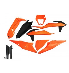 UFO KOMPLET PLASTIKÓW KTM EXC 125 '20-'21, EXC 250 / 300 TPI '20-'23 KOLOR POMARAŃCZOWY CZARNY