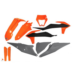 UFO KOMPLET PLASTIKÓW KTM EXC 125 '20-'21, EXC 250 / 300 TPI '20-'23 KOLOR POMARAŃCZOWY SZARY