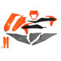UFO KOMPLET PLASTIKÓW KTM EXC 125 '20-'21, EXC 250 / 300 TPI '20-'23 KOLOR POMARAŃCZOWY SZARY