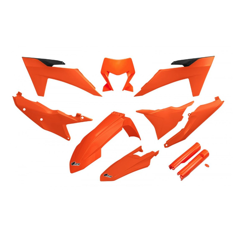 UFO KOMPLET PLASTIKÓW KTM EXC 150 / 250 / 300 TBI '24-'25, EXC-F 250 / 350 / 450 / 500 '24-'25 KOLOR POMARAŃCZOWY