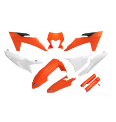 UFO KOMPLET PLASTIKÓW KTM EXC 150 / 250 / 300 TBI '24-'25, EXC-F 250 / 350 / 450 / 500 '24-'25 KOLOR POMARAŃCZOWY BIAŁY