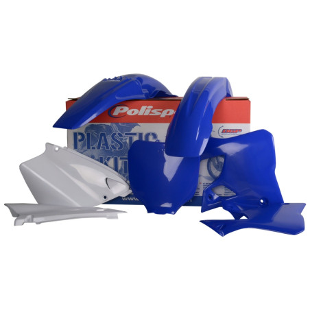 POLISPORT KOMPLET PLASTIKÓW YAMAHA YZ 125/250 '00-'01 Z TABLICĄ I OSŁONAMI AMORTYZATORÓW KOLOR NIEBIESKI BIAŁY OEM