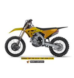 UFO KOMPLET PLASTIKÓW Z OSŁONAMI AMORTYZATORÓW HONDA CRF 250 R '22-'24, CRF 450 R '21-'24 KOLOR ZŁOTY - WYPRZEDAŻ