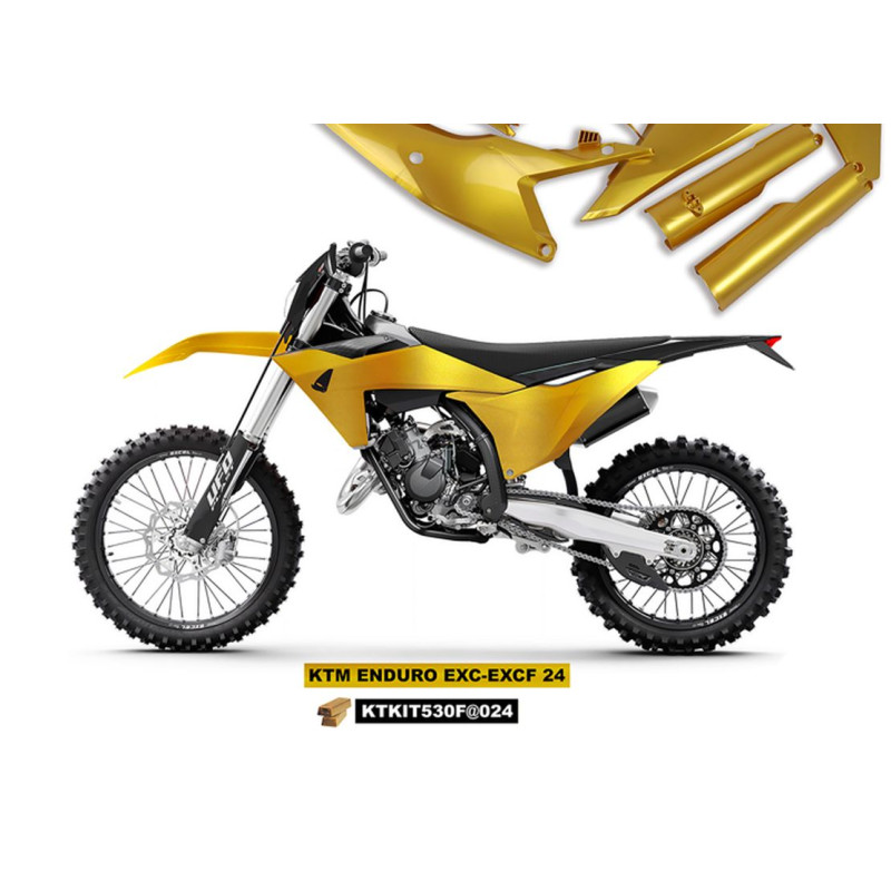 UFO KOMPLET PLASTIKÓW KTM EXC 150 / 250 / 300 TBI '24-'25, EXC-F 250 / 350 / 450 / 500 '24-'25 KOLOR ZŁOTY - WYPRZEDAŻ
